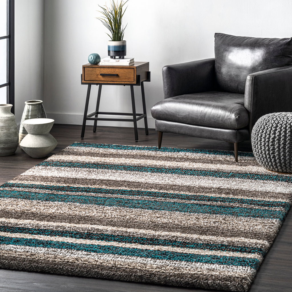 Hand Tuf/ed Shag Polyes/ea newest Area Rug Solid Blue BBH Homes BBK00111