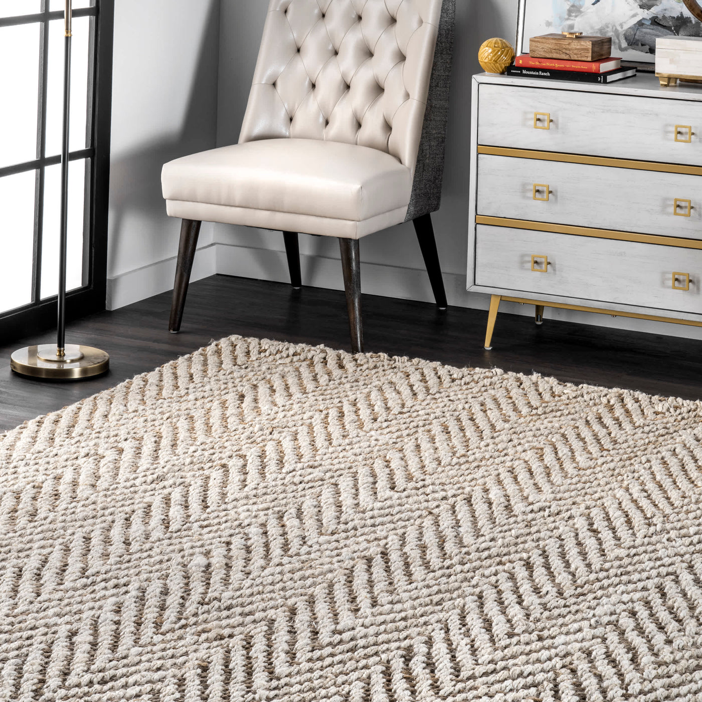 Vania Chevron Jute Area Rug — nuLOOM