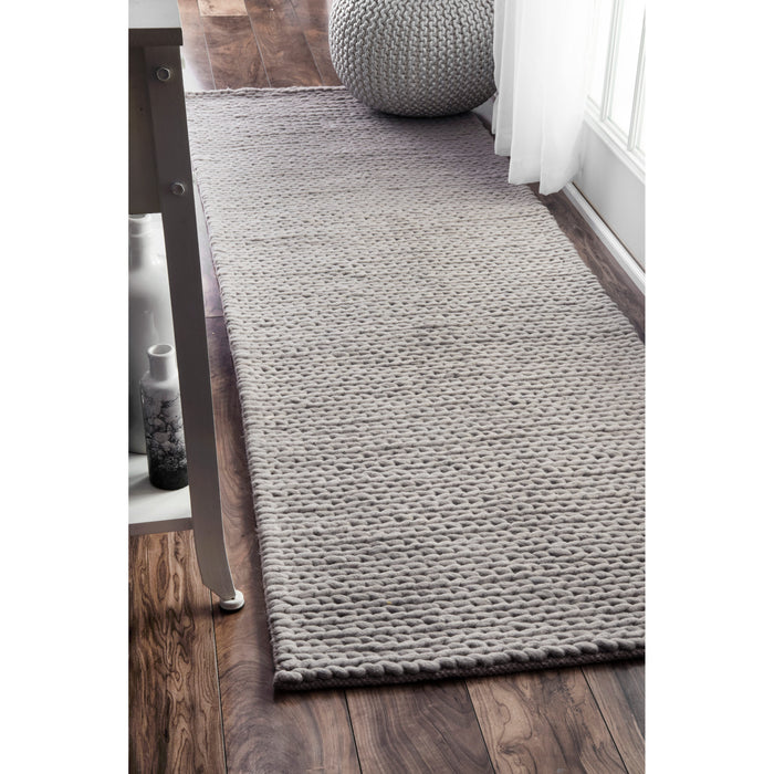 nuLOOM Caryatid Chunky Woolen Cable Light Gray 10 ft. x 14 ft. Area Rug  CB01D-10014 - The Home Depot