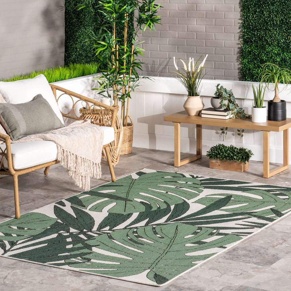 nuLOOM Kena Tropical Machine Washable Indoor/Outdoor Multicolor 6 ft. x 9 ft. Coastal Area Rug