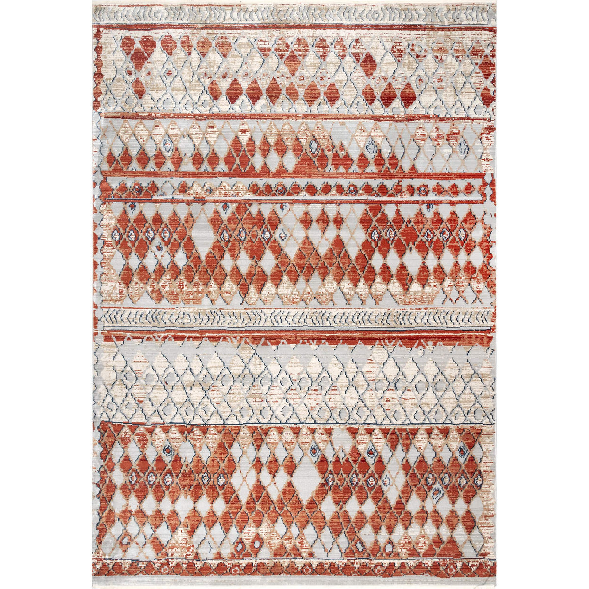 Julianne Distressed Geometric Trellis Area Rug