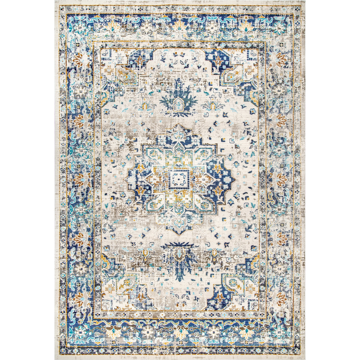 Ainsley Distressed Medallion Area Rug — nuLOOM