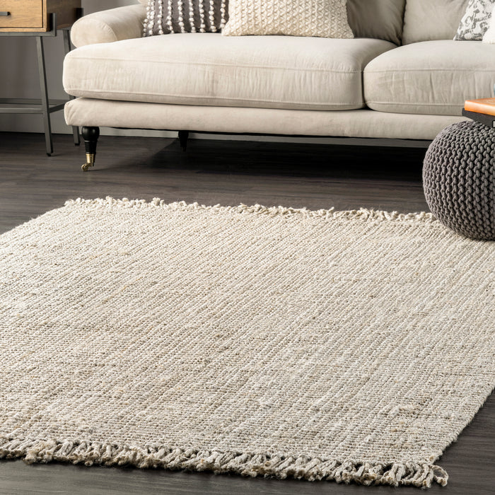 White Jute Living Room Carpet, White Natural Jute Carpet