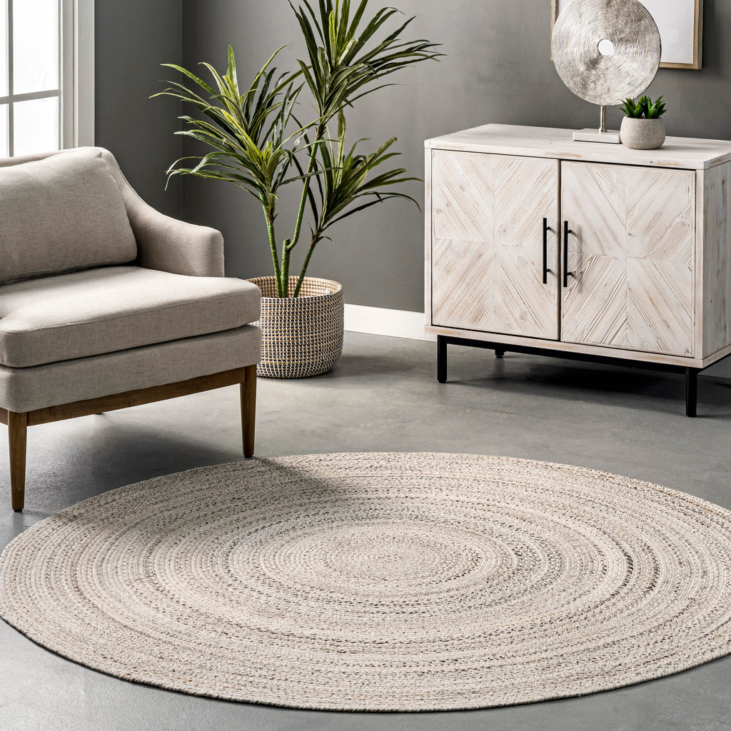 yeSQMI Modern Braided Rug Round Green Abstract Area Rug Washable Farmhouse  Woven Rug Small Cotton Bedroom Carpet Living Room Easy To Clean Floor Mats