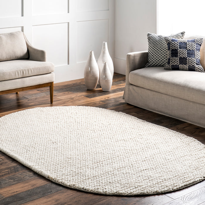 5' X 7' braided oval area rug for living room indoor outdoor oval rugs
